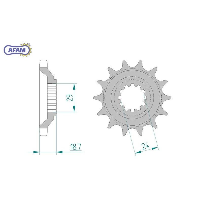 AFAM Zębatka przednia do łańcucha 630 kod 24803-15