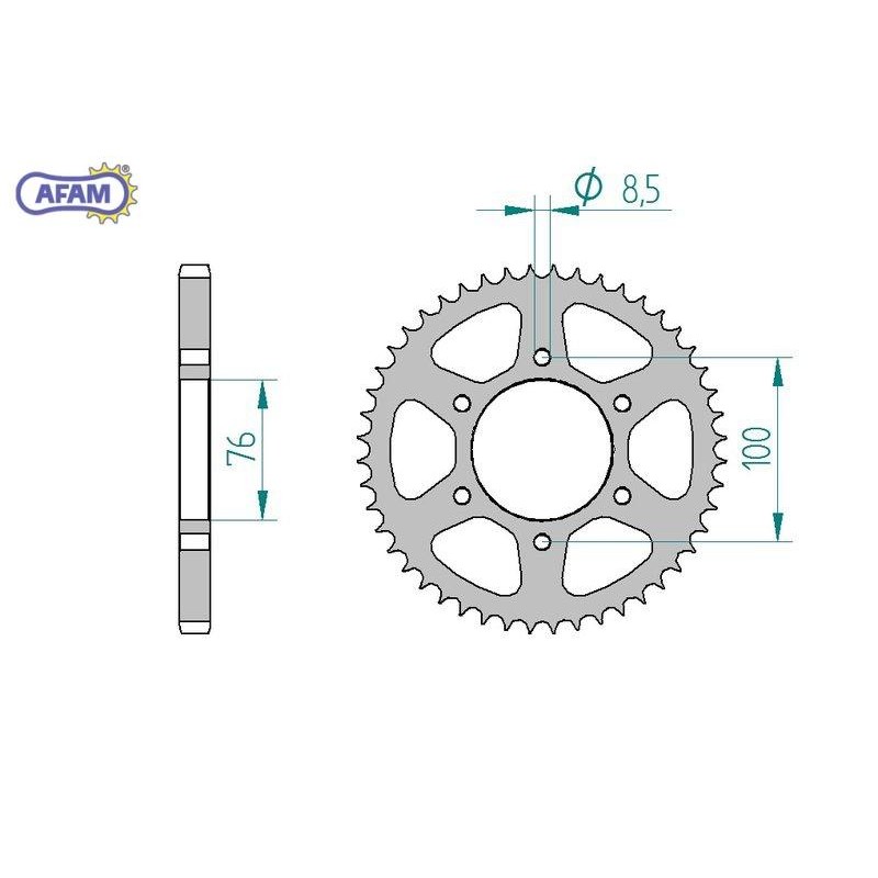 AFAM Zębatka tylna stalowa do łańcucha 428 kod 12227-48