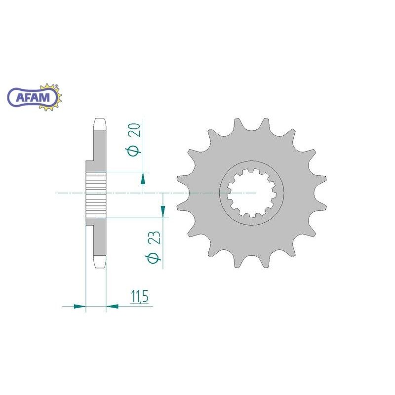 AFAM Zębatka przednia do łańcucha 428 kod 22201-16