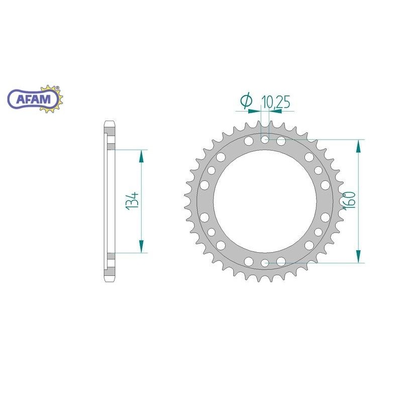 AFAM Zębatka tylna aluminiowa do łańcucha 520 kod 11618-41