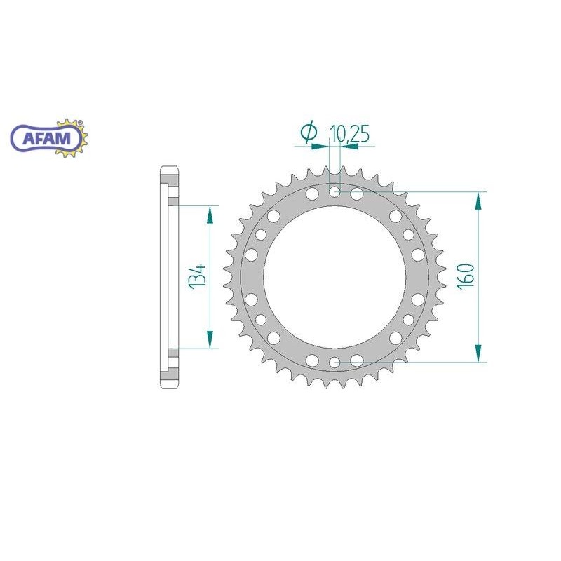 AFAM Zębatka tylna aluminiowa do łańcucha 525 kod 11617-44
