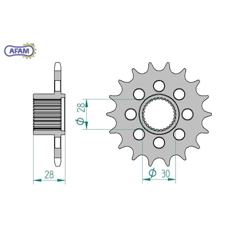 AFAM Zębatka przednia do łańcucha 525 kod 37601-17