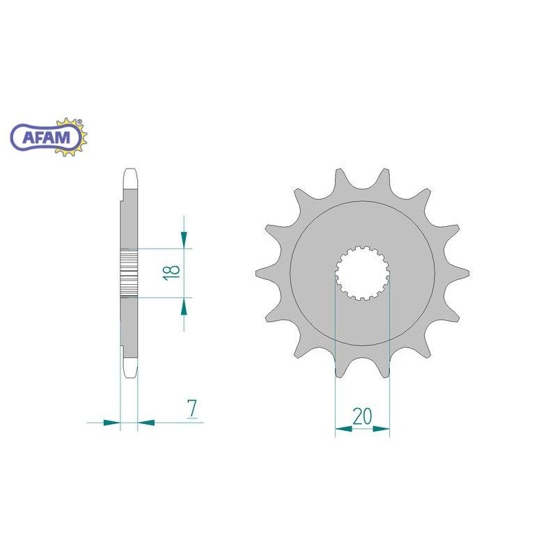 AFAM Zębatka przednia do łańcucha 520 kod 22202-12