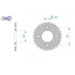 AFAM Zębatka tylna stalowa...