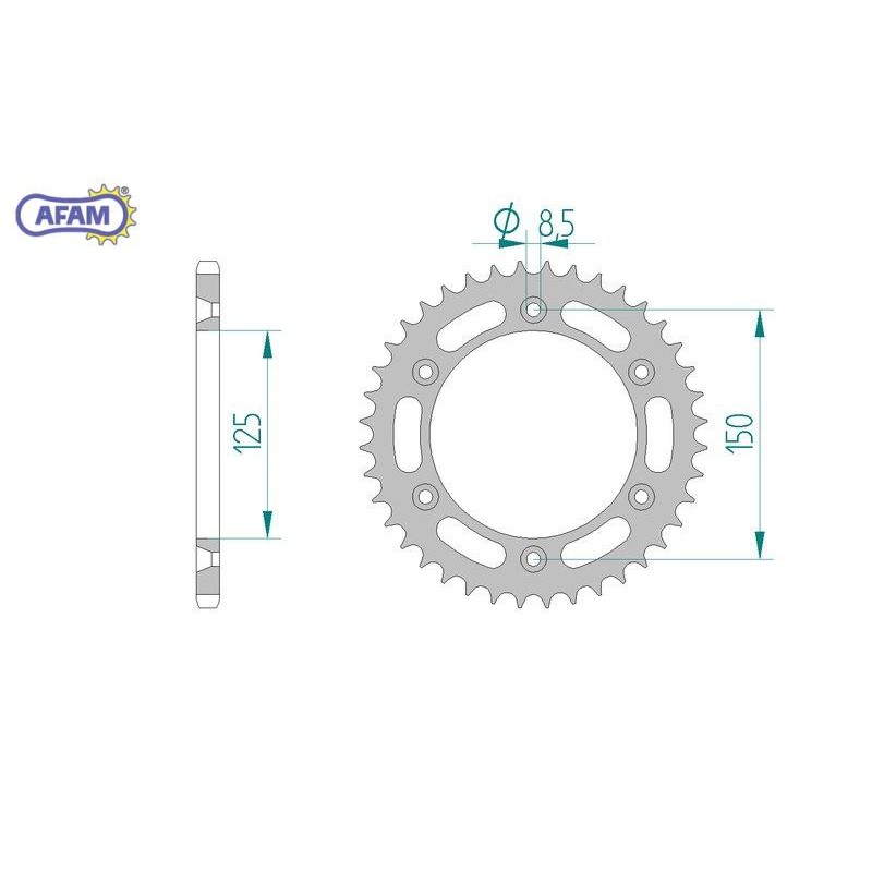 AFAM Zębatka tylna stalowa do łańcucha 520 S/C kod 71304SLK+50