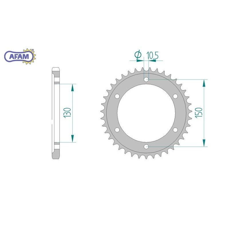 AFAM Zębatka tylna stalowa do łańcucha 525 kod 12606-46