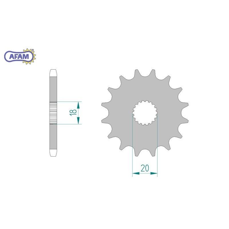 AFAM Zębatka przednia do łańcucha 428 kod 22200-14