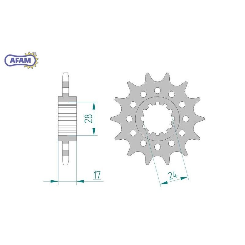 AFAM Zębatka przednia do łańcucha 520 kod 20511-15