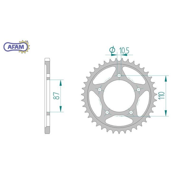 AFAM Zębatka tylna stalowa do łańcucha 520 kod 14405-46
