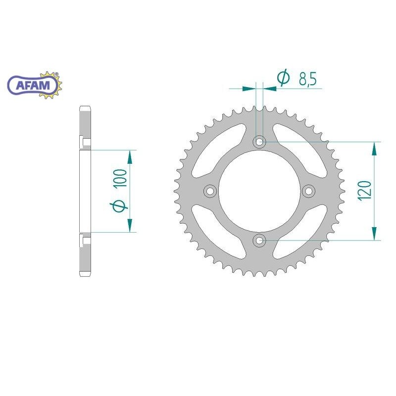 AFAM Zębatka tylna stalowa do łańcucha 420 kod 38101-50