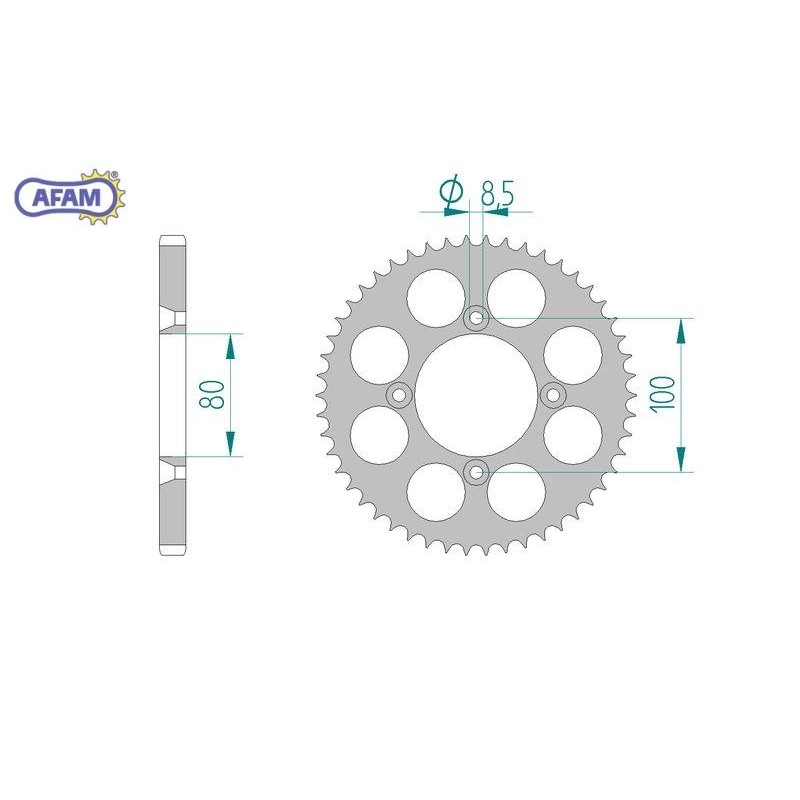 AFAM Zębatka tylna aluminiowa do łańcucha 428 kod 11110-50