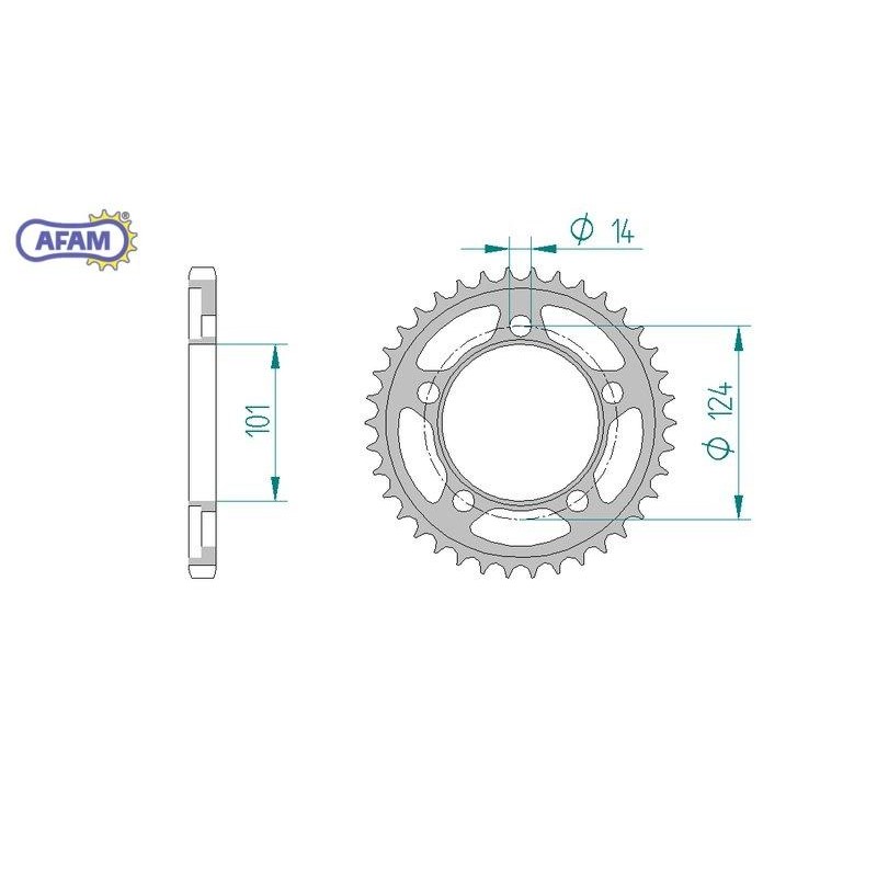AFAM Zębatka tylna stalowa do łańcucha 525 kod 71801-37
