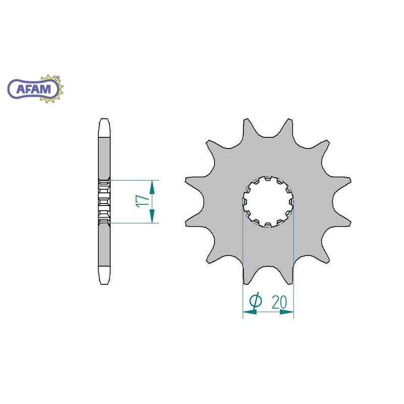 AFAM Zębatka przednia do łańcucha 520 kod 40300-12