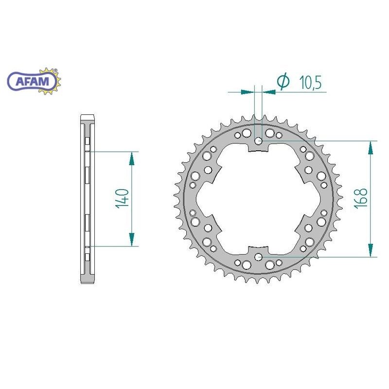 AFAM Zębatka tylna stalowa do łańcucha 525 kod 92635-42