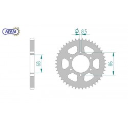 AFAM Zębatka tylna stalowa...