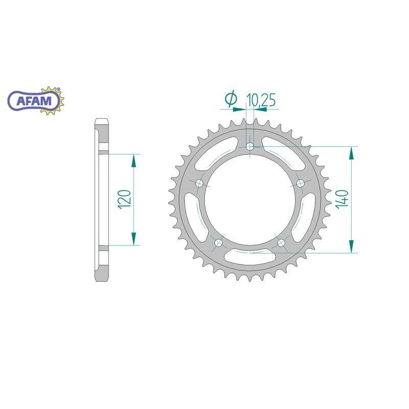 AFAM Zębatka tylna stalowa do łańcucha 525 kod 14604-43