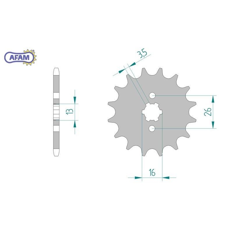 AFAM Zębatka przednia do łańcucha 420 kod 22100-13
