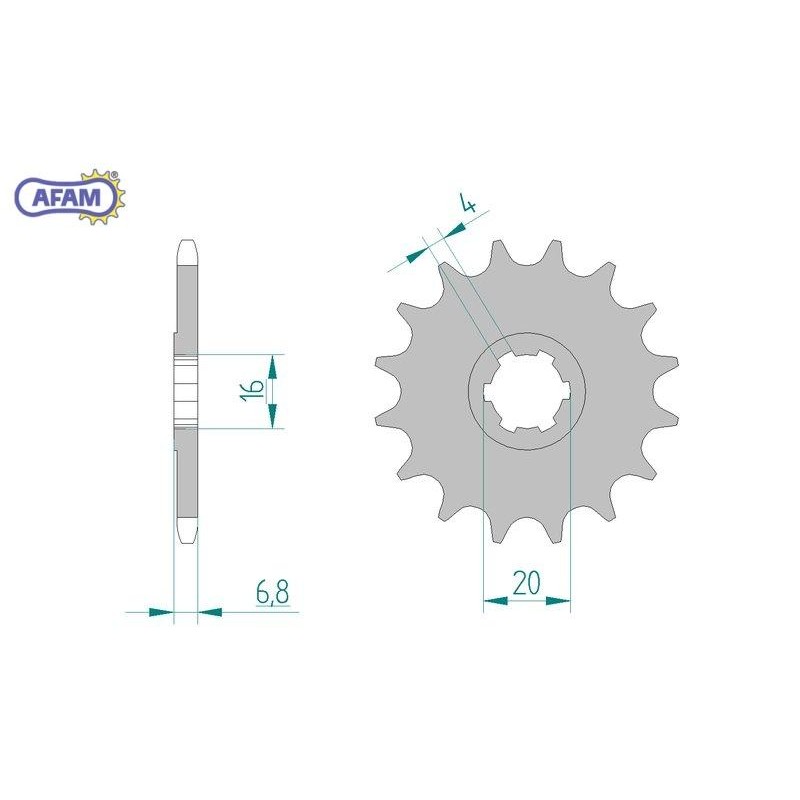 AFAM Zębatka przednia do łańcucha 420 kod 22103-12