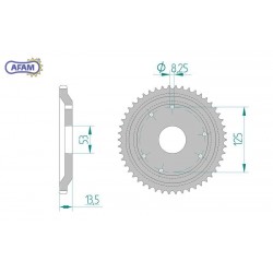 AFAM Zębatka tylna stalowa...