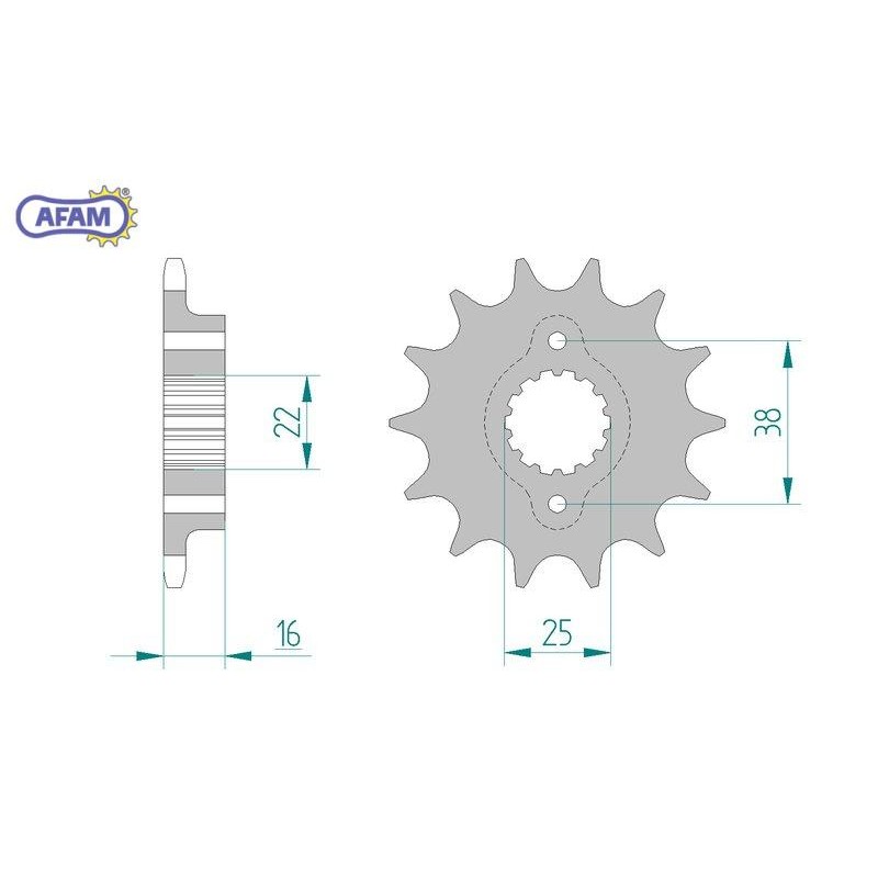 AFAM Zębatka przednia do łańcucha 520 kod 52604-15