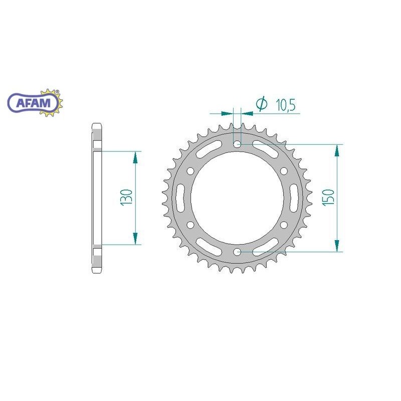 AFAM Zębatka tylna stalowa do łańcucha 520 kod 10501-46
