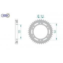 AFAM Zębatka tylna stalowa...