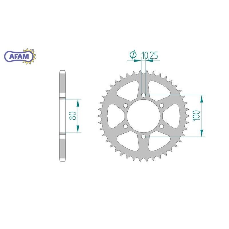 AFAM Zębatka tylna stalowa do łańcucha 520 kod 92606-43