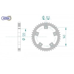 AFAM Zębatka tylna stalowa...