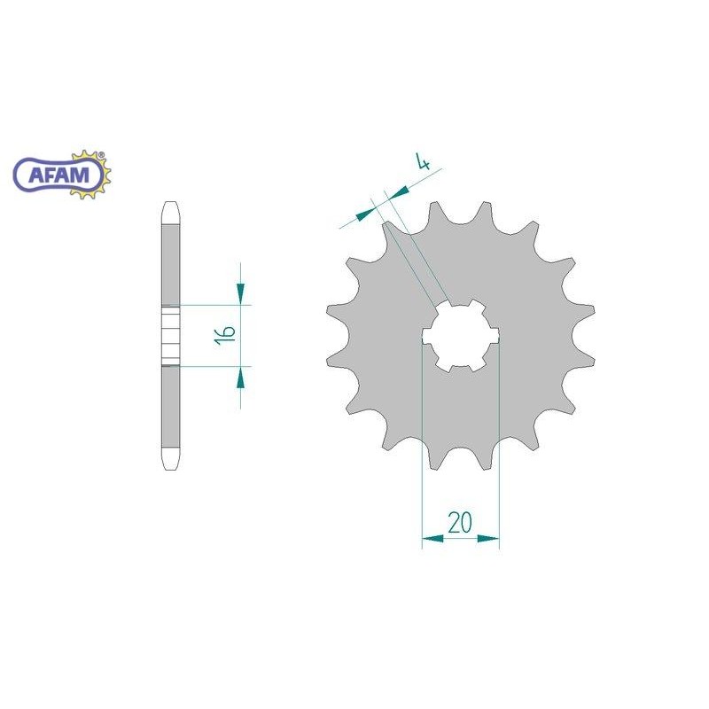 AFAM Zębatka przednia do łańcucha 420 kod 30100-15