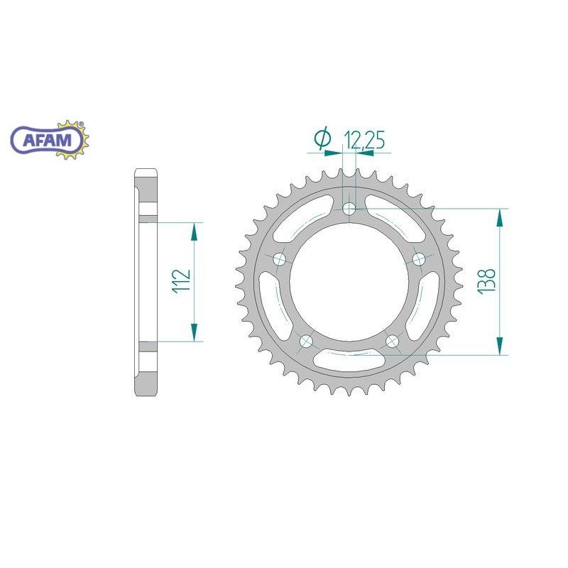 AFAM Zębatka tylna stalowa do łańcucha 530 kod 10508-40