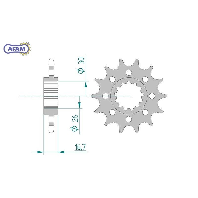 AFAM Zębatka przednia do łańcucha 520 kod 20613-15