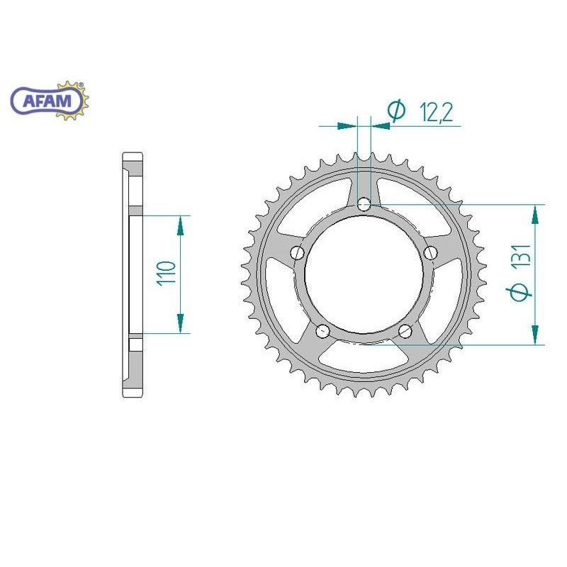AFAM Zębatka tylna stalowa do łańcucha 525 kod 164800-42