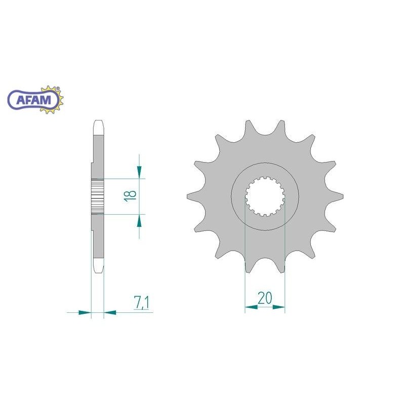 AFAM Zębatka przednia do łańcucha 520 kod 22203-14