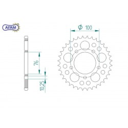 AFAM Zębatka tylna stalowa...
