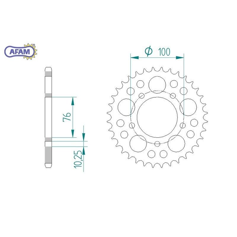 AFAM Zębatka tylna stalowa do łańcucha 525 kod 92671-41