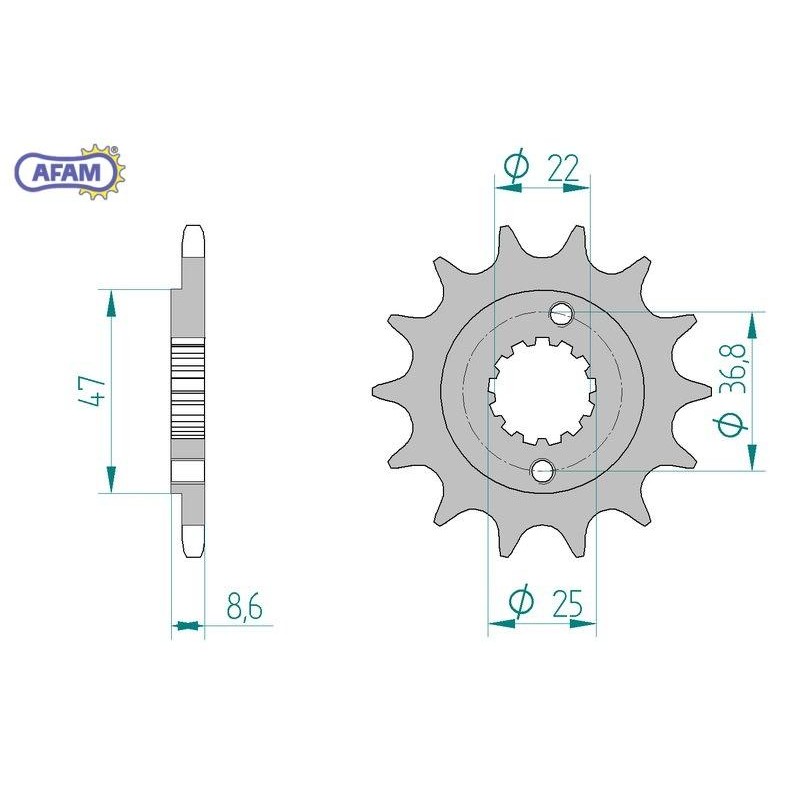 AFAM Zębatka przednia do łańcucha 520 kod 100500-13