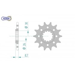 AFAM Zębatka przednia do...