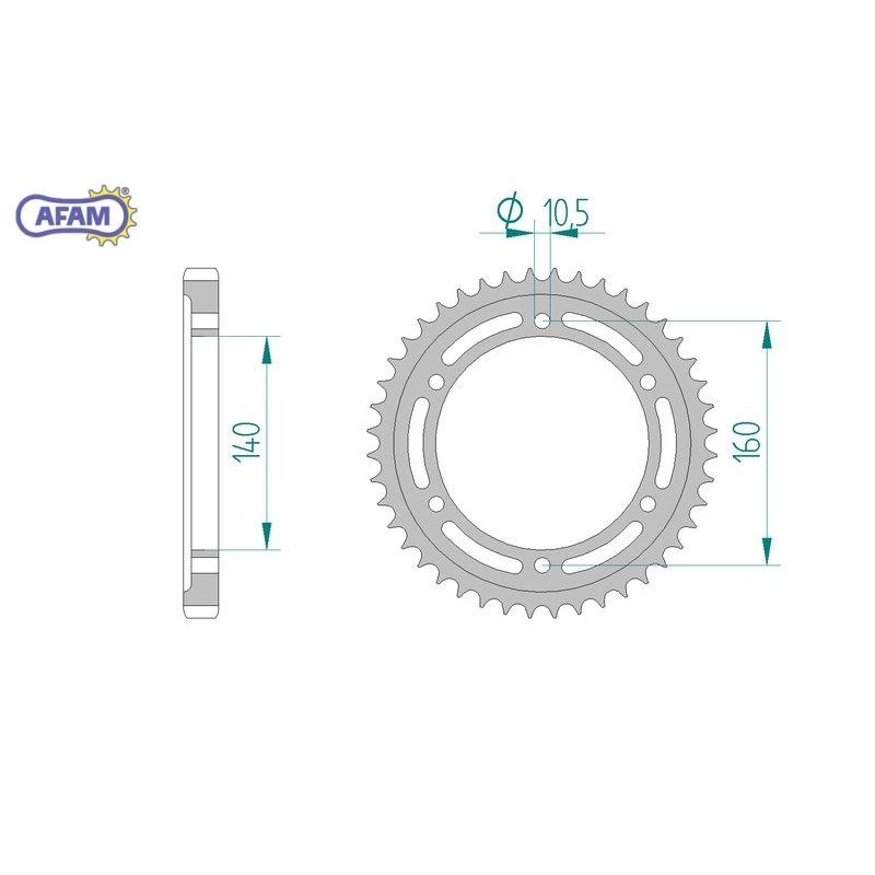 AFAM Zębatka tylna stalowa do łańcucha 530 kod 16701-49