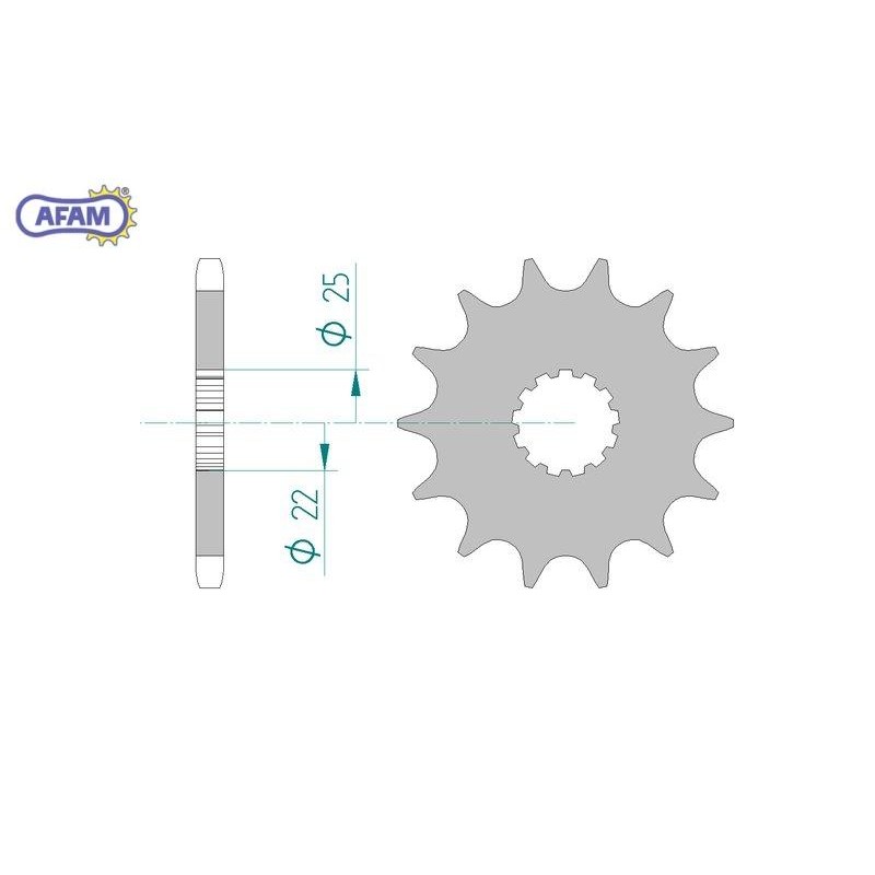 AFAM Zębatka przednia do łańcucha 525 kod 28401-16