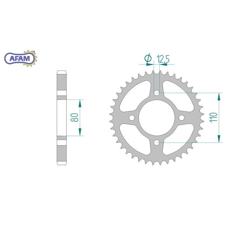 AFAM Zębatka tylna stalowa do łańcucha 530 kod 10603-46