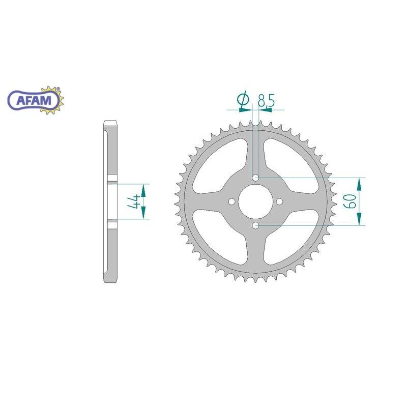 AFAM Zębatka tylna stalowa do łańcucha 428 kod 12222-49