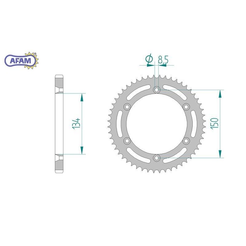 AFAM Zębatka tylna stalowa do łańcucha 428 kod 16207-52