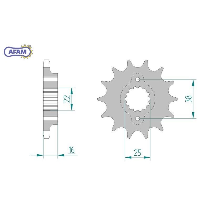 AFAM Zębatka przednia do łańcucha 525 kod 52608-15