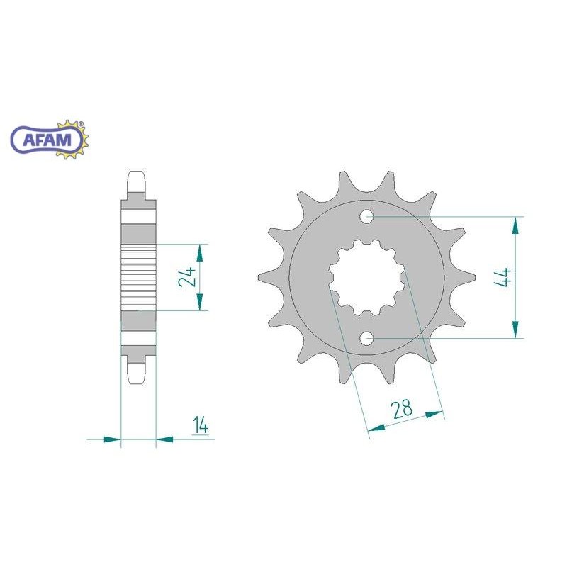 AFAM Zębatka przednia do łańcucha 525 kod 20614-17
