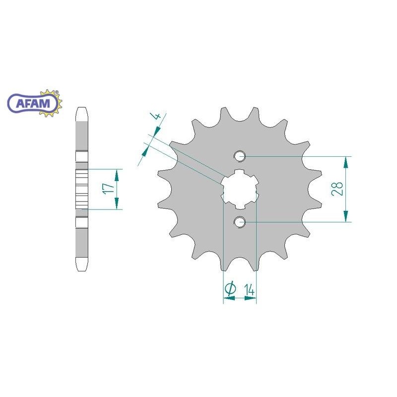AFAM Zębatka przednia do łańcucha 428 kod 49200-14