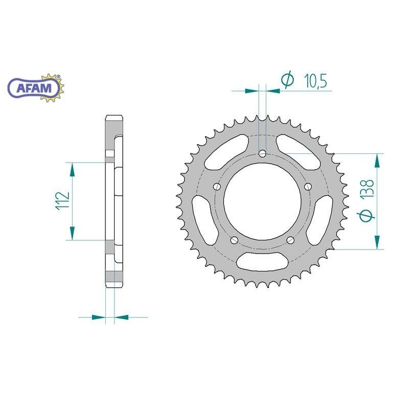 AFAM Zębatka tylna stalowa do łańcucha 532 kod 12608-48