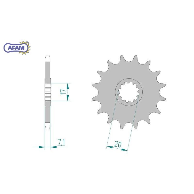 AFAM Zębatka przednia do łańcucha 420 kod 94119-14