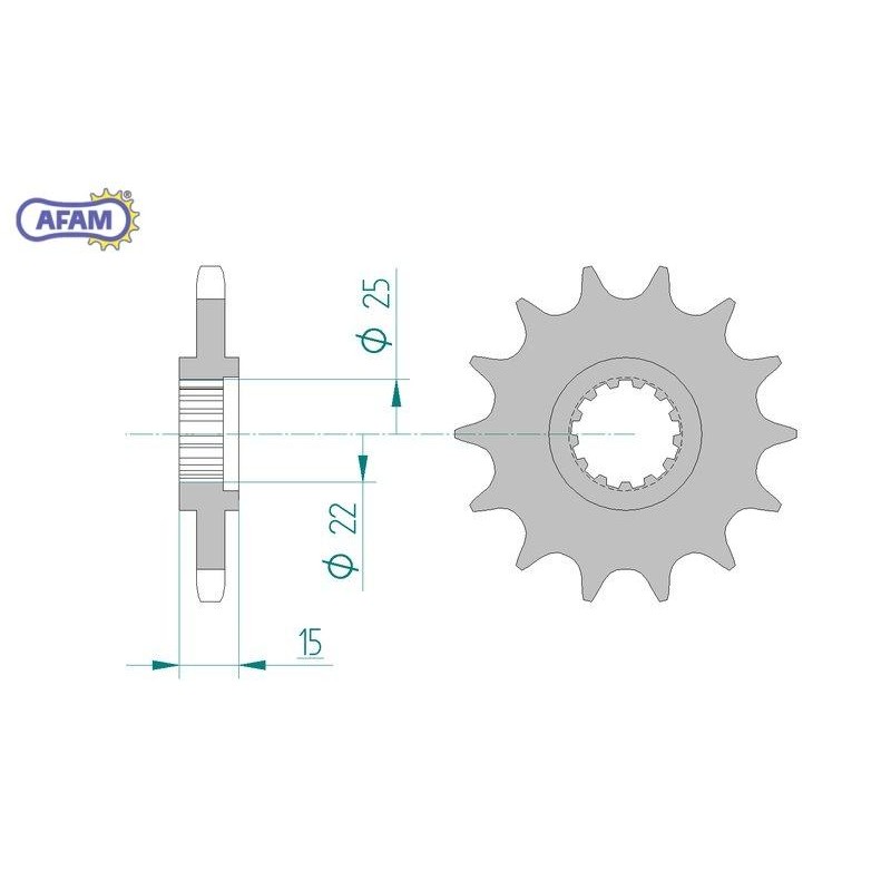 AFAM Zębatka przednia do łańcucha 525 kod 24506-14