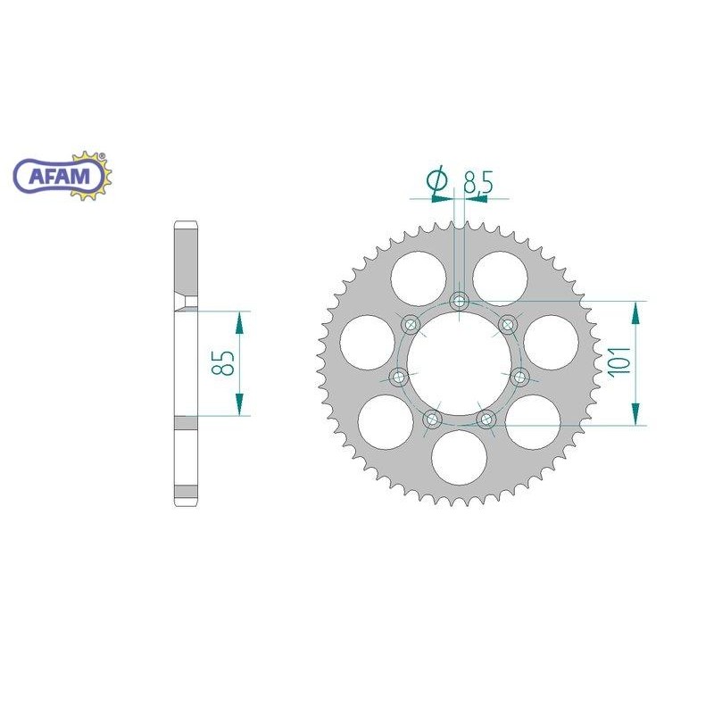 AFAM Zębatka tylna aluminiowa do łańcucha 428 kod 93106-56