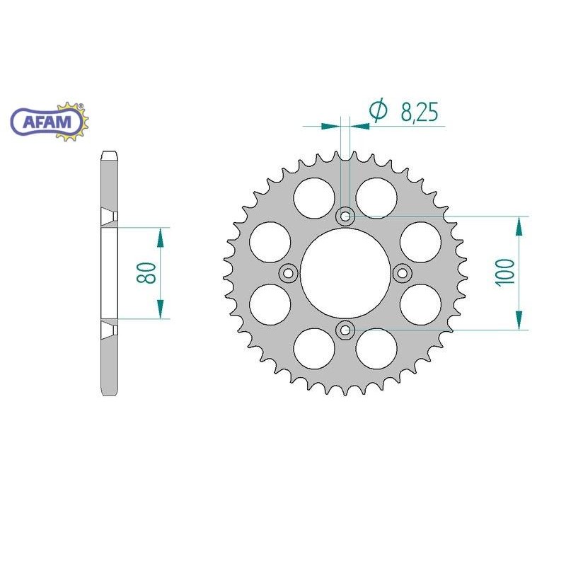 AFAM Zębatka tylna aluminiowa do łańcucha 520 kod 93319-38
